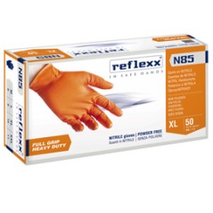 Conf 50 Guanti In Nitrile N85 arancione tg M ultra resistenti Reflexx