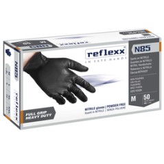 Conf 50 Guanti In Nitrile N85B nero tg XL ultra resistenti Reflexx