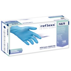 Conf 100 Guanti In Nitrile N69 taglia S azzurri EXTRAstrong Reflexx