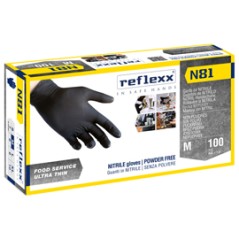 Conf 100 Guanti In Nitrile N81 taglia XL neri Reflexx