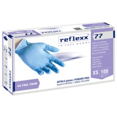 Conf 100 Guanti In Nitrile R77100 taglia S azzurri Reflexx