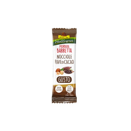 Barretta Wellness Nocciole e fave di cacao 30g Mister Nut