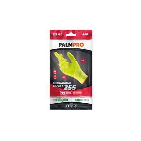 Coppia di guanti mechanical safety giallo fluo palmpro 255 tg.M Icoguanti