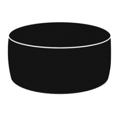 Pouf Ottoman nero H 23x53 Ã˜ cm