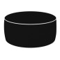 Pouf Ottoman nero H 23x53 Ã˜ cm