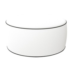 Pouf Ottoman bianco H 23x53 Ã˜ cm