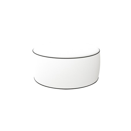 Pouf Ottoman bianco H 23x53 Ã˜ cm