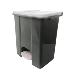 Contenitore mobile a pedale in plastica riciclata Ecoconti 60lt grigio bianco