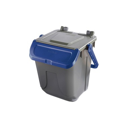 Contenitore portarifiuti Ecology 25Lt c/sportello e maniglione blu