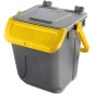 Contenitore portarifiuti Ecology 25Lt c/sportello e maniglione giallo