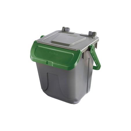 Contenitore portarifiuti Ecology 25Lt c/sportello e maniglione verde