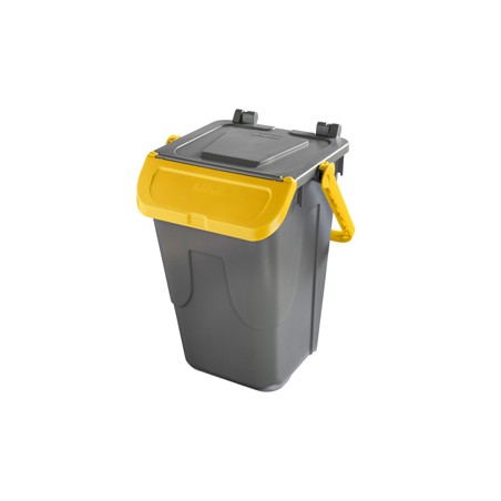 Contenitore portarifiuti Ecology 35Lt c/sportello e maniglione giallo