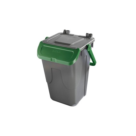 Contenitore portarifiuti Ecology 35Lt c/sportello e maniglione verde