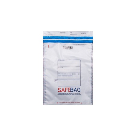 100 Sacchetti di sicurezza bianchi Safe Bag per corrieri K70 14,4x24+4cm