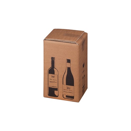 10 Scatole per quattro bottiglie Wine Pack 21,2x20,4x36,8 cm