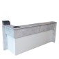 Modulo reception lineare c/est.arrot. 223x83x109cm bianco/cemento - Welcome in