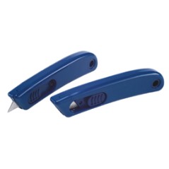 Cutter monouso detectabile con lama retraibile colore blu