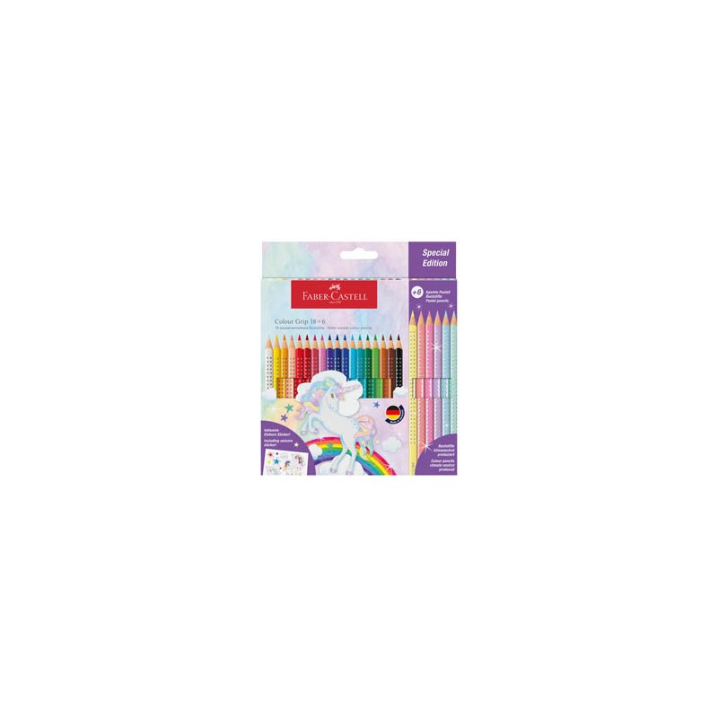 Astuccio 18+6 matite Colour Grip colori assortiti Faber Castell