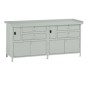 Banco da lavoro con 4 cassetti e 2 vani 200x67x90cm grigio