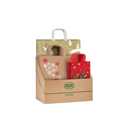 Espositore 100pz shopper natale fantasie assortite Sadoch