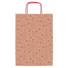 Shopper natale stelline rosse 36x12x41cm Sadoch