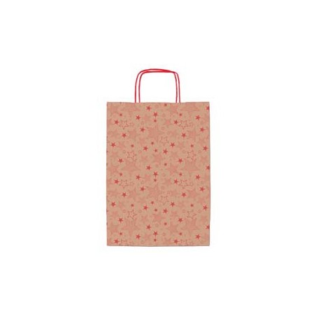 Shopper natale stelline rosse 36x12x41cm Sadoch