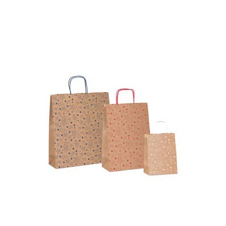 Shopper natale stelline colori assortiti 26x12x36cm Sadoch