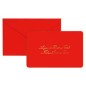 Biglietto Natale semplice c/busta e stampa in oro 9x14cm rosso Sadoch