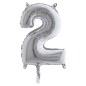 Palloncino in mylar h.36cm numero "2" argento Big Party