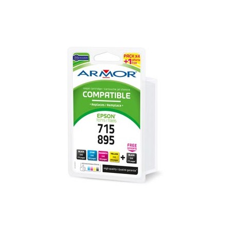 Armor Conf. Multipla 5 cartucce T0711 PER C/EPSON STYLUS D78 D92 (2BK 2C/M/Y)