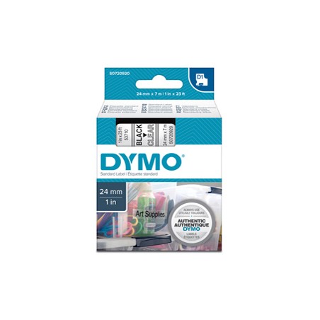 NASTRO DYMO TIPO D1 (24MMX7MT) NERO/TRASPARENTE 537100