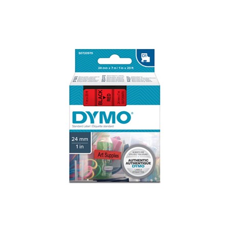 NASTRO DYMO TIPO D1 (24MMX7MT) NERO/ROSSO 537170