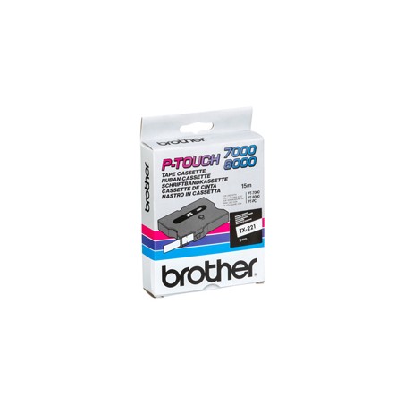 NASTRO BROTHER TX-221 9MM BIANCO/NERO