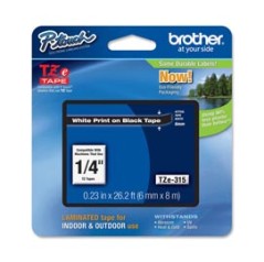 NASTRO LAMINATO BROTHER TZE-315 6MMx8MT BIANCO/NERO