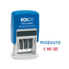 Timbro mini S160/L2 DATARIO + RICEVUTO 4mm autoinchiostrante COLOP