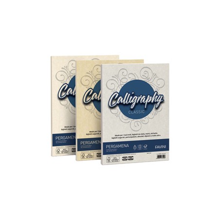 Carta CALLIGRAPHY PERGAMENA 90gr A4 50fg bianco 01 FAVINI