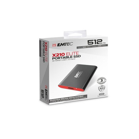 Emtec X210 External 512G con Cover protettiva in silicone