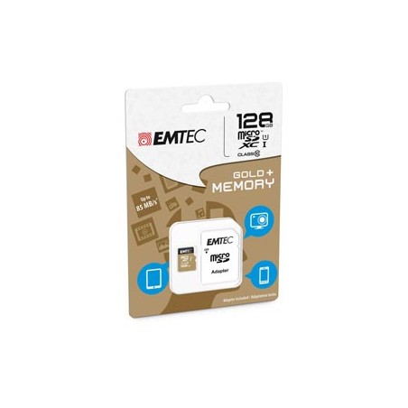 MICRO SDXC EMTEC 128GB CLASS 10 GOLD + CON ADATTATORE