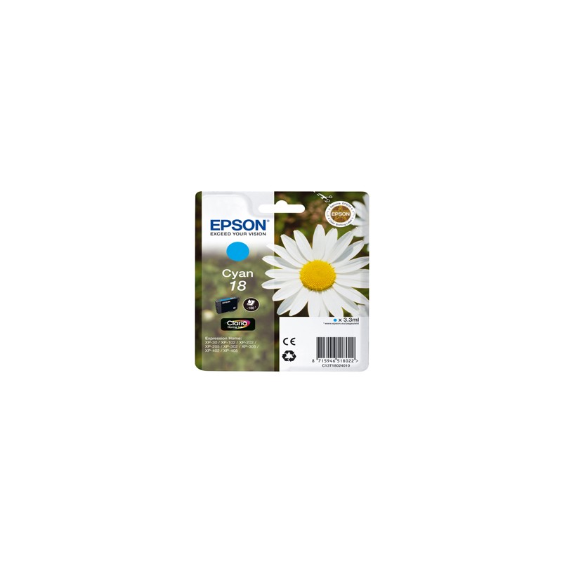 CARTUCCIA CIANO EPSON CLARIA HOMESERIE 18/MARGHERITA IN CONF. BLISTER RS