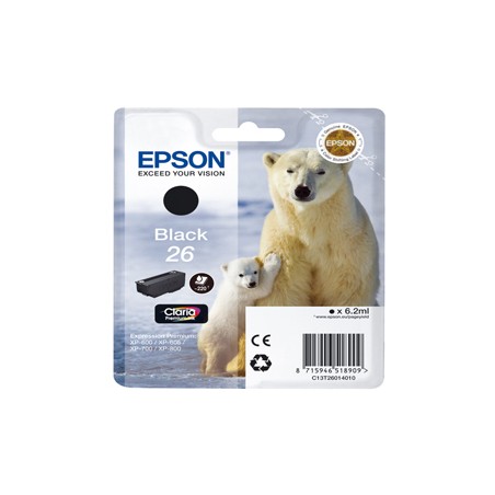 CARTUCCIA NERO EPSON CLARIA PREMIUM SERIE 26/ORSO POLARE IN BLISTER RS