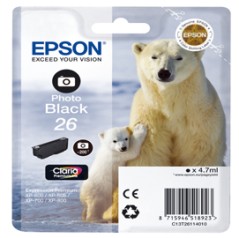 CARTUCCIA NERO-FOTO EPSON CLARIA PREMIUM SERIE 26/ORSO POLARE IN BLISTER RS