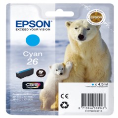 CARTUCCIA CIANO EPSON CLARIA PREMIUM SERIE 26/ORSO POLARE IN BLISTER RS