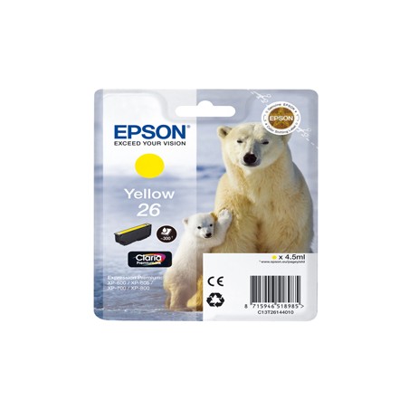 CARTUCCIA GIALLO EPSON CLARIA PREMIUM SERIE 26/ORSO POLARE IN BLISTER RS