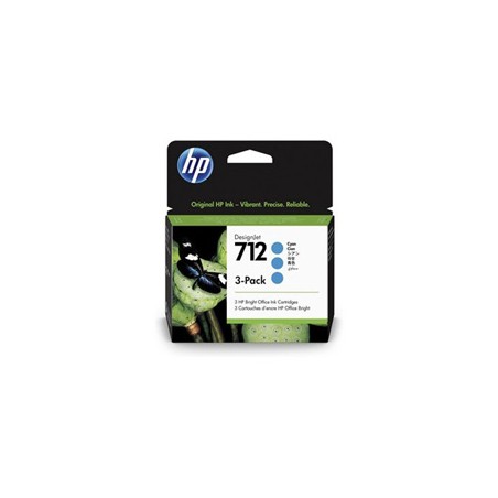 Confezione da 3 cartucce HP di inchiostro ciano DesignJet HP 712 da 29 ml