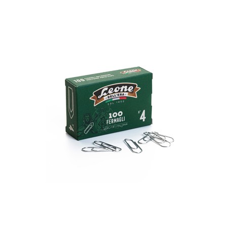 SCATOLA 100 FERMAGLI N.4 MM32 ZINCATI ANTIRUGGINE LEONE