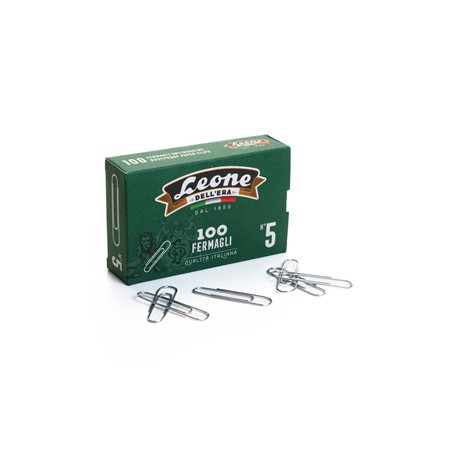 SCATOLA 100 FERMAGLI N.5 MM49 ZINCATI ANTIRUGGINE LEONE