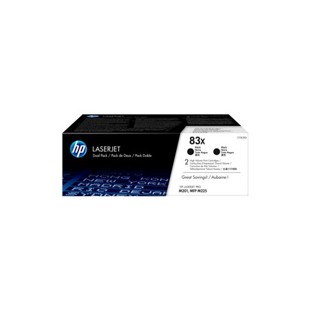 CONFEZIONE DA 2 CARTUCCE TONER NERO ALTA CAPACITA' HP83X