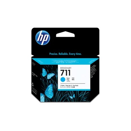 SCATOLA 3 CARTUCCE D'INCHIOSTRO HP 711DA 29 ML CIANO