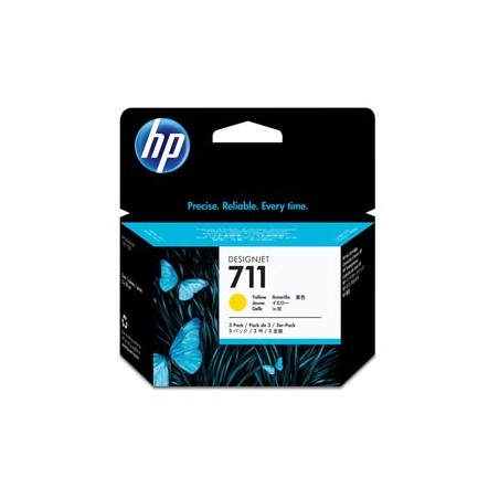 SCATOLA CON 3 CARTUCCE D'INCHIOSTRO HP 711DA 29 ML GIALLO