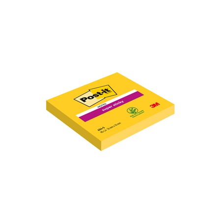 BLOCCO 90foglietti Post-itÂ® Super Sticky 654-S 76x76mm GIALLO ORO